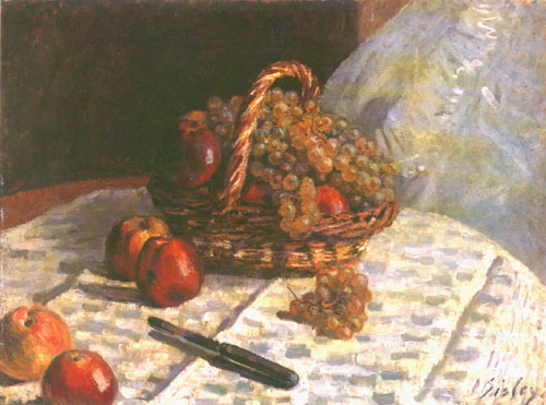 Still lifes, apples and grapes from Alfred Sisley