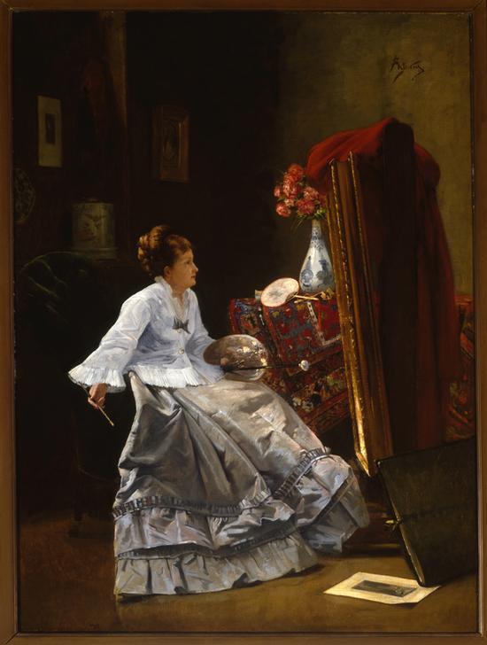 A Lady at her Easel from Alfred Stevens