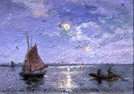 Fishing Boats by Moonlight from Alfred Wahlberg