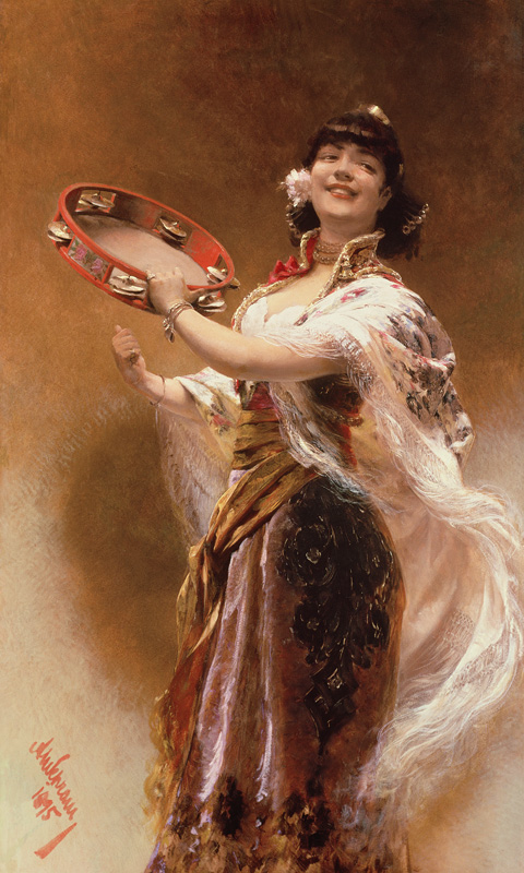 Gypsy Girl with a Tambourine from Alois Hans Schram