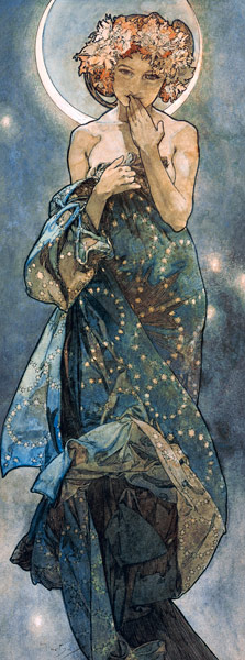 The Moon and The Stars: Study for "The Moon" from Alphonse Mucha