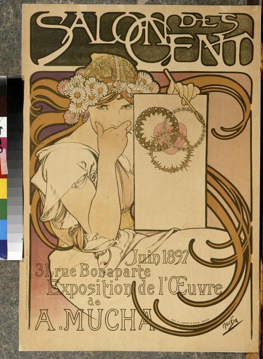 Poster for the A. Mucha's exhibition in the Salon des Cent from Alphonse Mucha