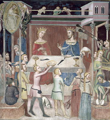 Satan Asking God to Tempt Job, 1356-67 (fresco) from also Manfredi de Battilori Bartolo di Fredi