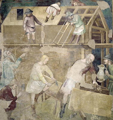 Noah Building the Ark, 1356-67 (fresco) from also Manfredi de Battilori Bartolo di Fredi