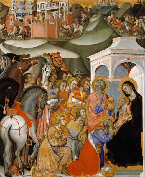 The Adoration of the Magi, c.1380 (oil on panel) from also Manfredi de Battilori Bartolo di Fredi