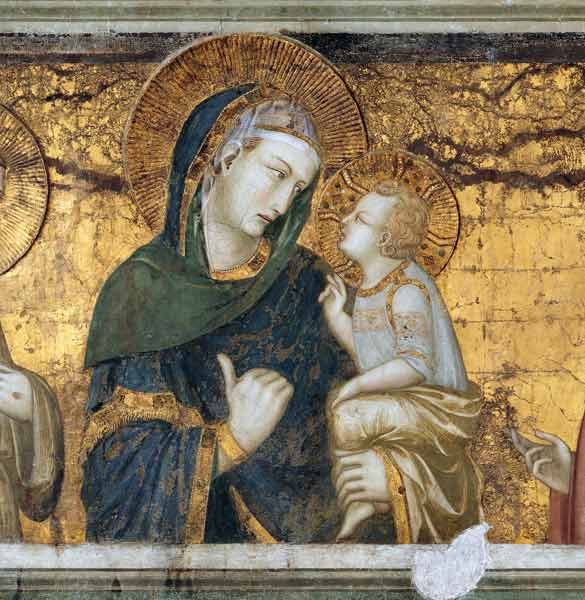 Madonna mit Kind, Johannes d.T., dem hl. Franziskus und Stifter from Ambrogio Lorenzetti