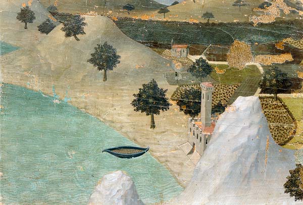 View of a Castle on the Edge of a Lake from Ambrogio Lorenzetti
