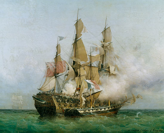 The Taking of the 'Kent' by Robert Surcouf (1736-1827) in the Gulf of Bengal, 7th October 1800 from Ambroise-Louis Garneray
