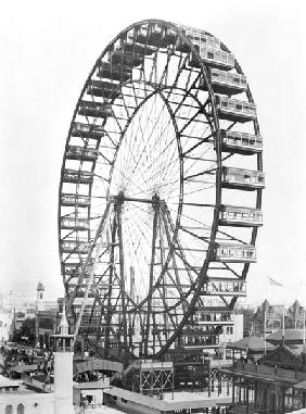The ferris wheel at the World''s Columbian Exposition of 1893 in Chicago (b/w photo) 