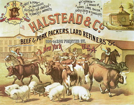 Beef & Pork Packers, c.1880 (colour litho) from American Photographer, (19th century)
