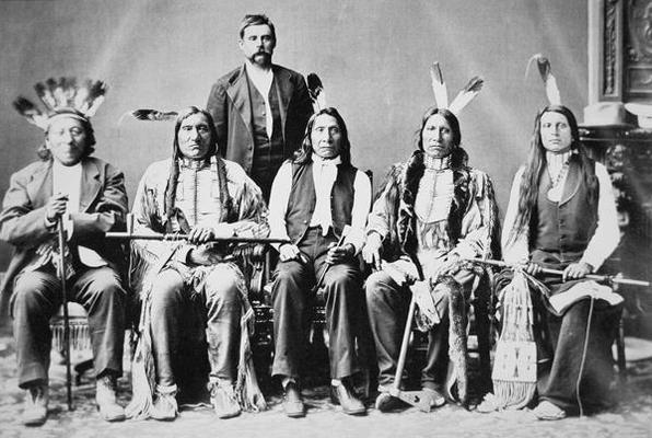 Delegation of Sioux chiefs, led by Red Cloud (1822-1909) in Washington D.C. to see President Ulysses from American Photographer, (19th century)