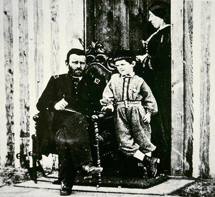 General Grant with his wife Julia Dent and their son Frederick Dent Grant, at City Point (b/w photo) from American Photographer, (19th century)
