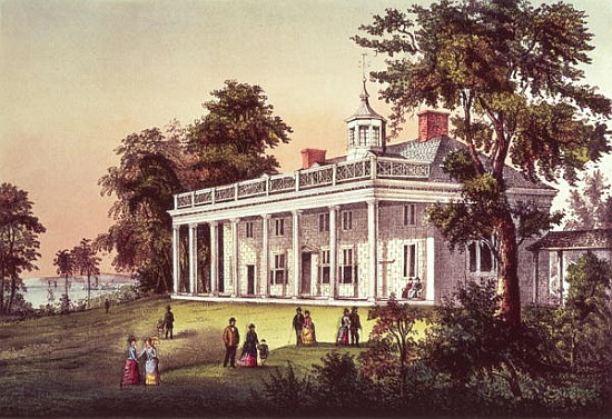 Washington''s Home, Mount Vernon, Virginia, pub. Currier & Ives from American School