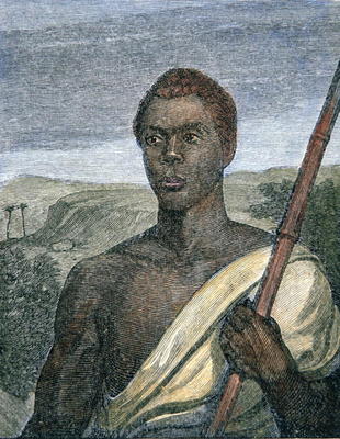 Joseph Cinque (c.1813-79) the slave rebel (coloured engraving) from American School, (19th century)