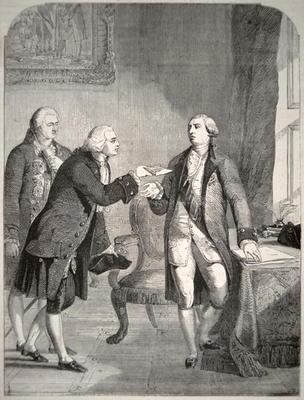 John Adams (1735-1826) as the First American Ambassador to the English Court, presenting his credent