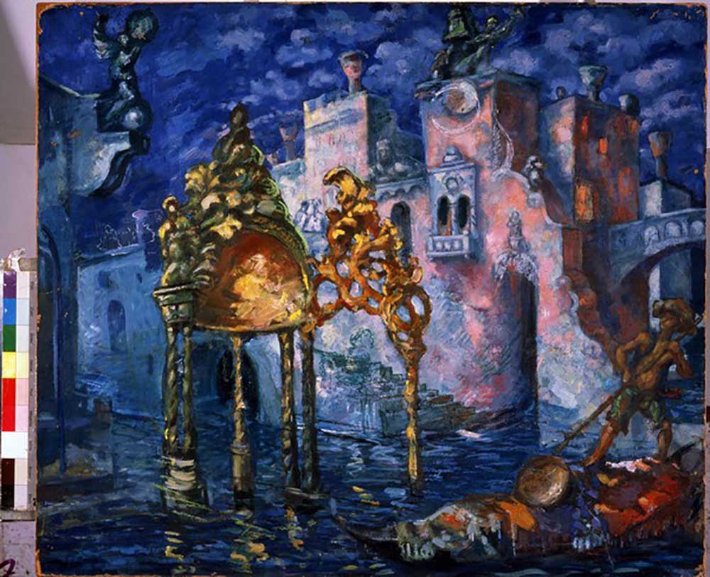 Venice. Stage design for the play La locandiera by C. Goldoni from Anatoli Afanasiewitsch Arapow