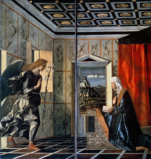 The Annunciation (pre-restoration) from (and assistants) Giovanni Bellini