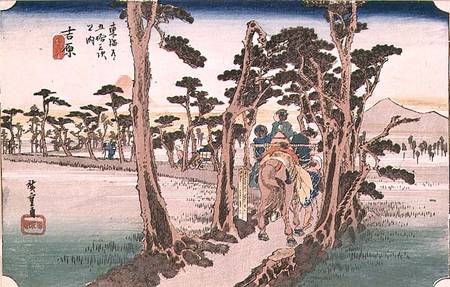 Fuji from Yoshiwara (53 stops of Tokaido - Hiroshige) from Ando oder Utagawa Hiroshige