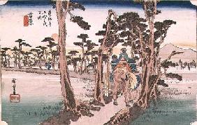 Fuji from Yoshiwara (53 stops of Tokaido - Hiroshige)