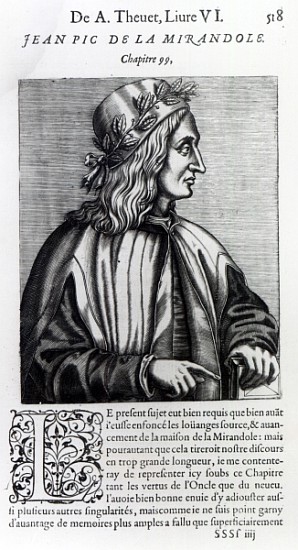 Giovanni Pico della Mirandola, from ''Les Vrais Pourtraits et vies des hommes illustres'' by Andre T from Andre Thevet