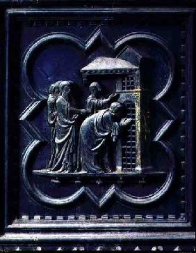 The Disciples Visit St John the Baptist, thirteenth panel of the South Doors of the Baptistery of Sa