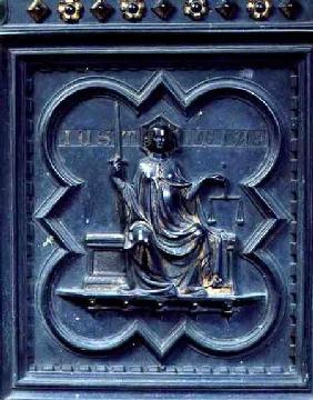 Justice, panel G of the South Doors of the Baptistery of San Giovanni