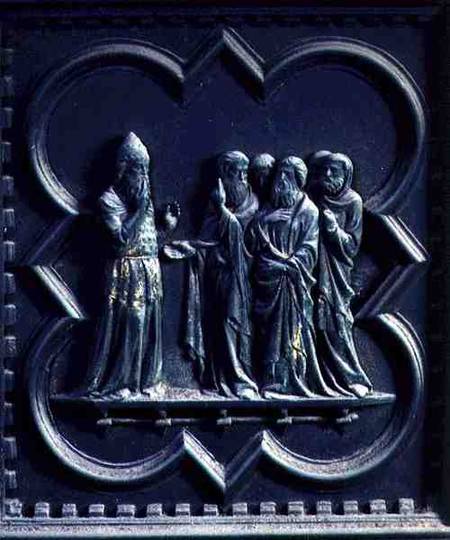 Zechariah is Struck Dumb, second panel of the South Doors of the Baptistery of San Giovanni from Andrea Pisano