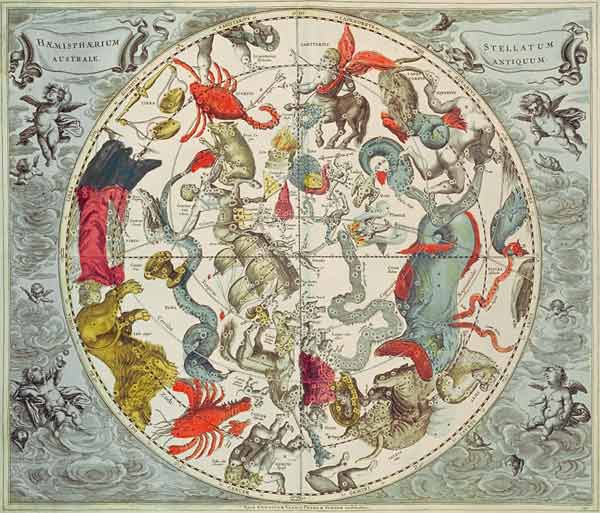 Map of the Southern Hemisphere, from ''The Celestial Atlas, or The Harmony of the Universe'' (Atlas  from Andreas Cellarius