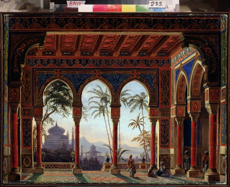 Stage design for the opera Ruslan and Lyudmila by M. Glinka from Andreas Leonhard Roller