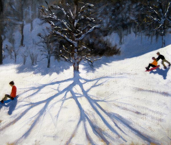 Tree and two tobogganers from Andrew  Macara