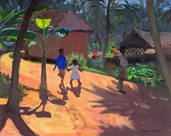 Road to Kovalum Beach, Kerala, 1996 (oil on canvas)  from Andrew  Macara