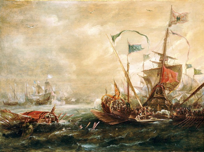 Spanish engagement with Barbary pirates from Andries van Eertvelt