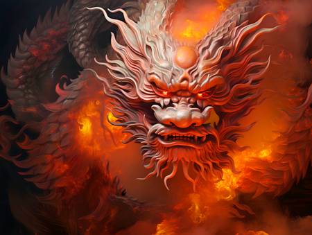 Chinesischer Drache des Feuers. Jahr des Drachen