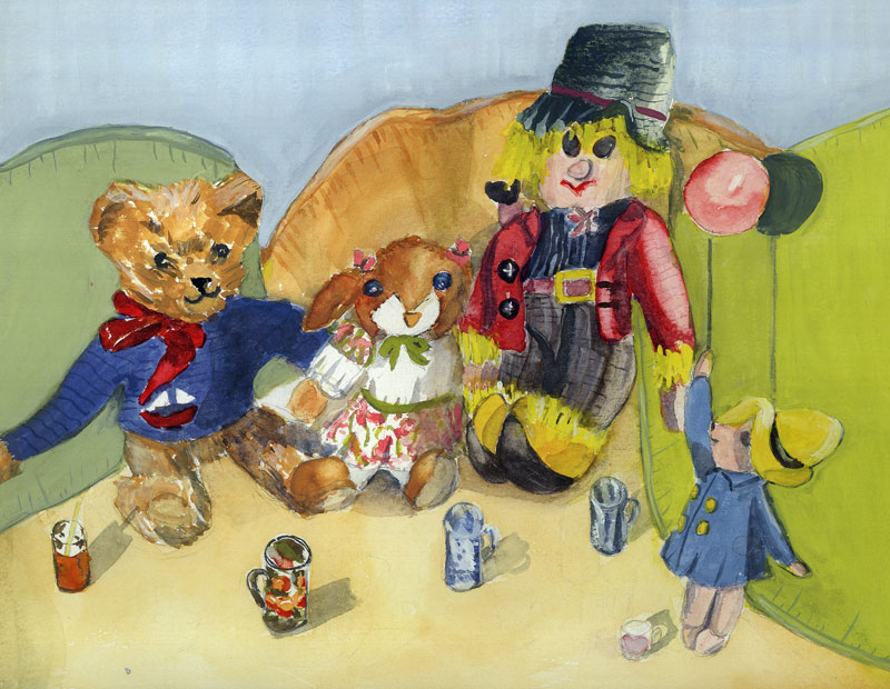 Granny Tuffy''s Toys (w/c on paper)  from Ann  Robson