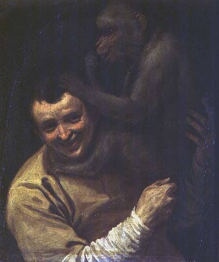 Man with Monkey from Annibale Carracci