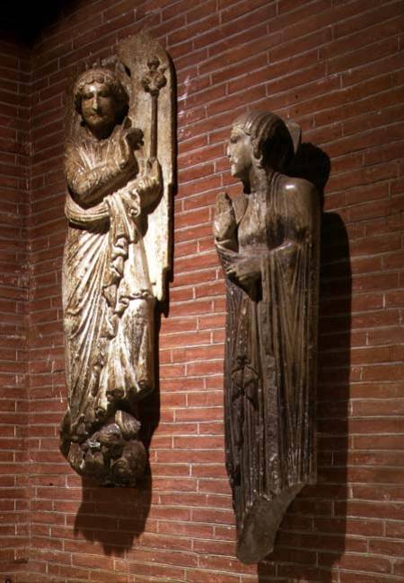 Figures of the Annunciation, from the exterior of St. Sernin from Anonym Romanisch