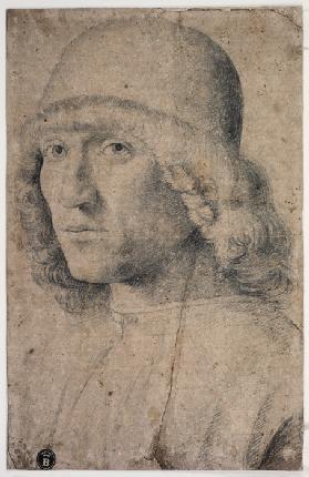 Brustbild eines jungen Mannes mit Kappe