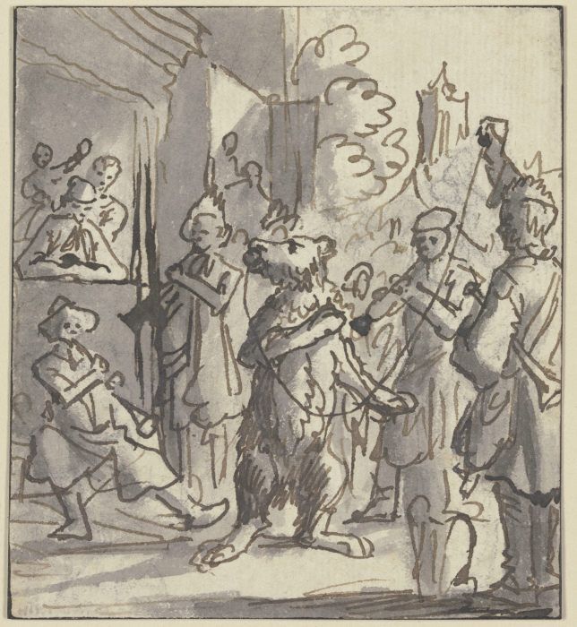 Musicians with performing bear from Anonym