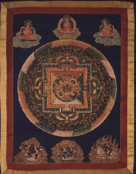 1962.220 Thangka of Mandala of Chakrasamvara in fierce form with red PrajnaVajravarahi from Anonymous painter