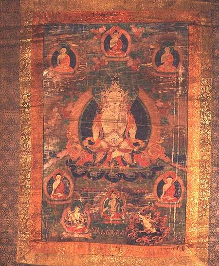 1965.10 Thangka of Vairochana's emanation Sarvavid with Eight Figures from Anonymous painter