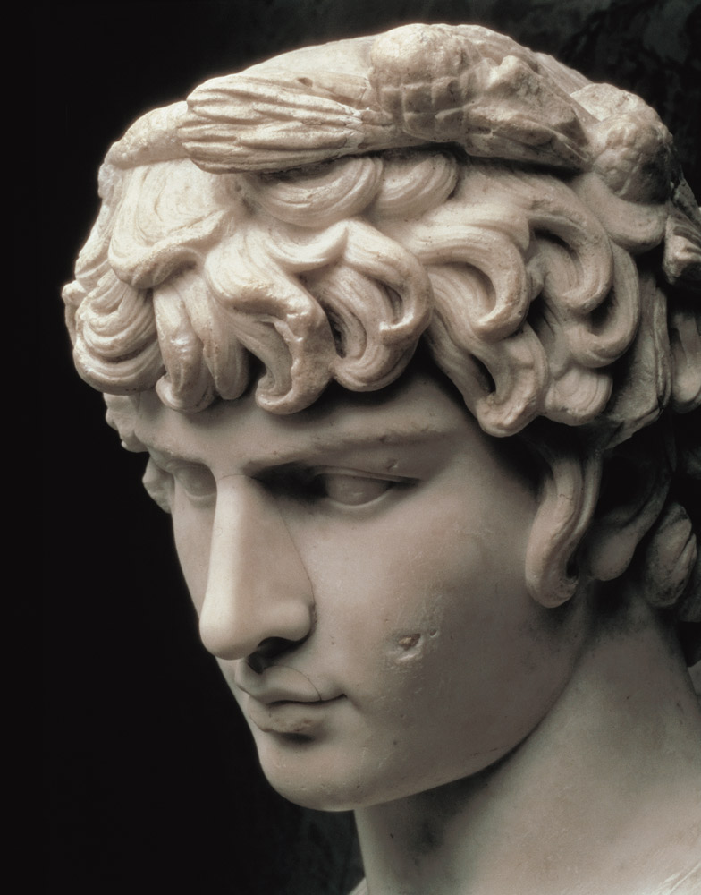 Portrait head of Antinous wearing the wreath of Dionysus, part of a statue from the villa of Emperor from Anonymous painter