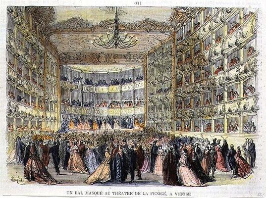 A Masked Ball at the Fenice Theatre, Venice, 19th century from Anonymous painter