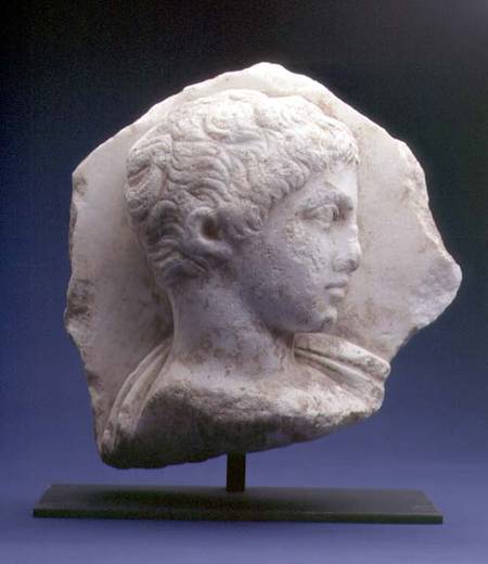 Attic relief fragment depicting the bust of a male youth in profileGreek from Anonymous painter