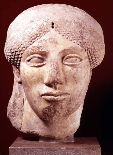 Colossal head of a Goddess, probably late Archaic to early Classical,Greek from Anonymous painter