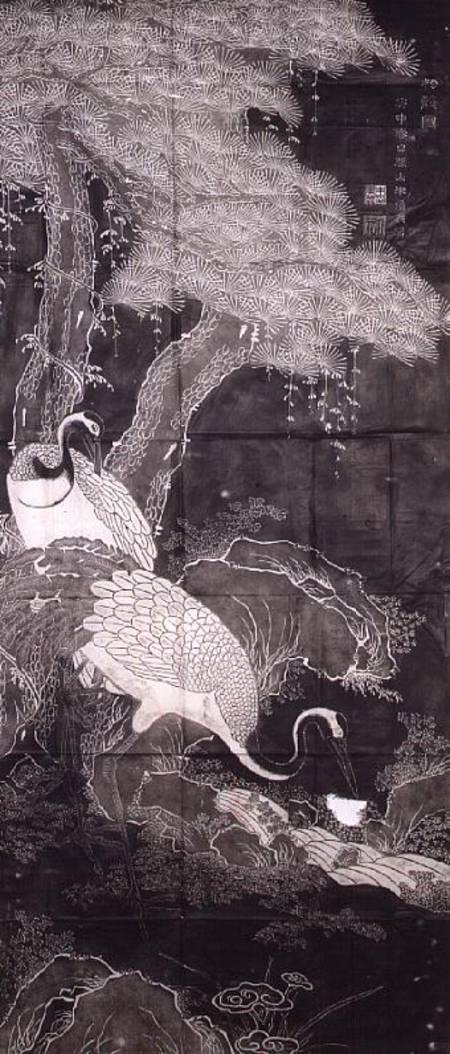 Cranes and pine trees by Chu Chi-i, the subject is a popular Taoist symbol of the long life that is from Anonymous painter