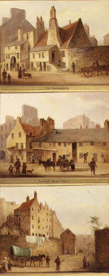 Edinburgh: Nine Views of the Old Town, In Canongate, Foot of West Port, Calton from Anonymous painter