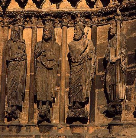 Four figures from the Cathedral facade from Anonymous painter