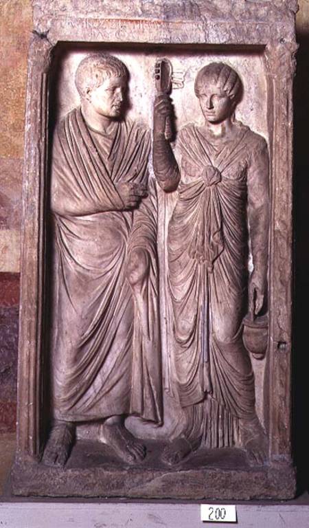 Funeral statue with married couple Greek from Anonymous painter
