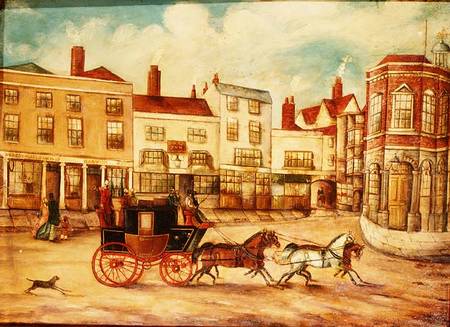 London to Maidstone Stage Coach Passing the Swan Inn and Town Hall from Anonymous painter