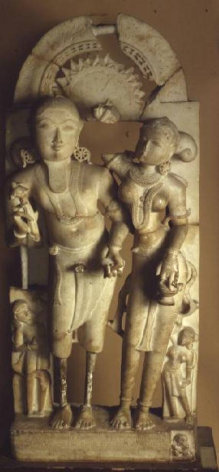 Marble memorial stone of Queen Kelachcha Devi, Gahadavala dynasty, Garh Alwar from Anonymous painter